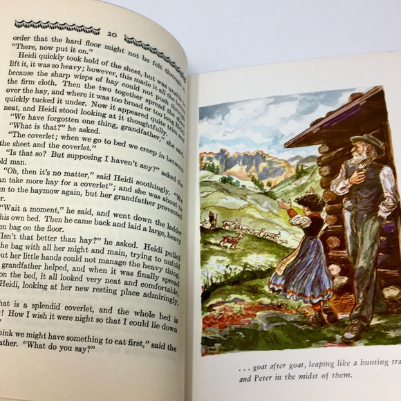 1945 Heidi by Johanna Spyri Illustrated Vintage Junior Library Hardbound Book - Picture 9 of 15